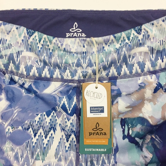 prAna "Roxanne" Printed Yoga Legging Indigo Garden - Picture 4 of 5